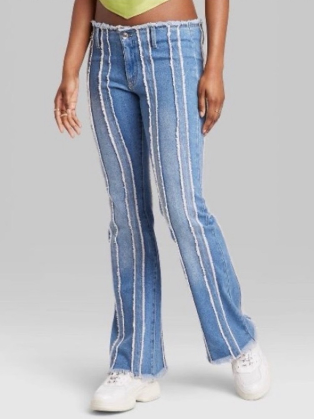 Wild Fable Distressed Raw Edge Exposed Seam Flare Jeans